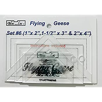 Bloc Loc Flying Geese Set 6 Square up Ruler  Quilting & Patchwork Rulers by Bloc_Loc 
