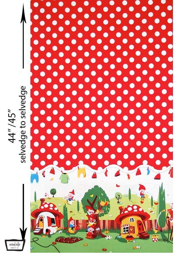 Gnomeville Red MM4365A  by Michael Miller Fabrics - Patchwork Fabric