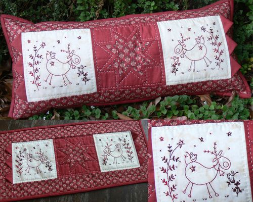 Christmas Frolics - by Gail Pan Designs - Stitchery Pattern