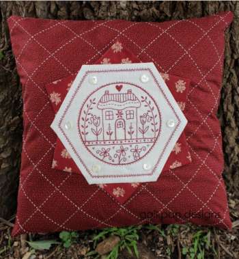 Hexagon Home Cushion- Gail Pan Designs - Stitchery  patterns