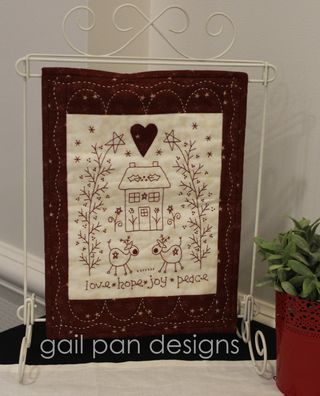 Love, Hope, Joy, Peace  by Gail Pan Designs -  Stitchery Pattern