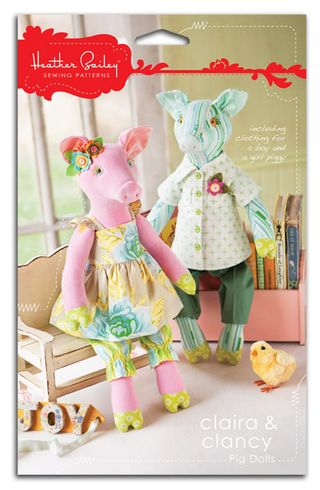 -Claira & Clancy Pig Dolls - by Heather Bailey - Softy Pattern