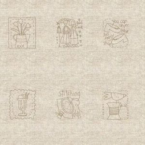 Stitchery Panel - Heartstrings Preprinted  - The Birdhouse