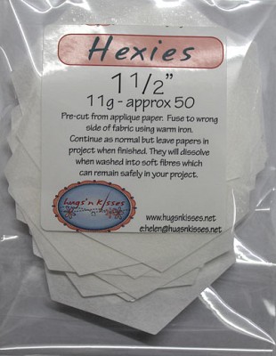 Hexies 1 1/2" Papers (dissolvable) Hugs n Kisses - Paper Piecing