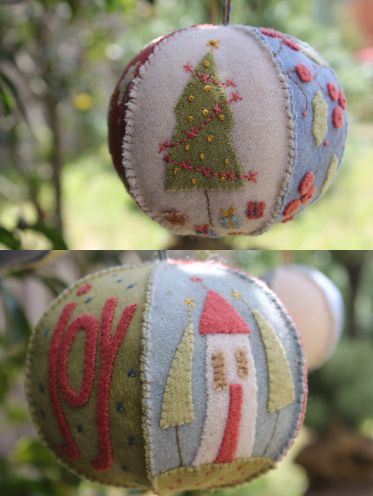 Joyful Xmas Bauble  - Hatched & Patched - Christmas  Pattern