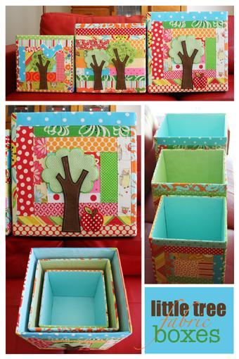 Little Tree Fabric Boxes - by Janelle Wind -  Boxes Pattern