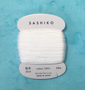 Sashiko Thread - KI-2410 -White- 30m - Cotton Threads