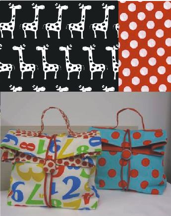 Lunch Box Bag Kit Gazelle BLACK Fabric - Be Be Bold Design