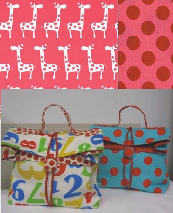 Lunch Box Bag Kit Gazelle PINK  Fabric - Be Be Bold Design