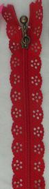 Zip Lace Red - 20cm - for Bag Making - Sewing - Craft