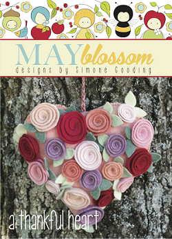 A Thankful Heart  - Felt Heart Pattern -  by May Blossom
