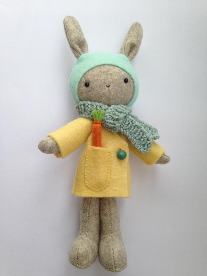 Thistledown Rabbits Felt KIT (Aqua) by May Blossom  Soft Toy Kit