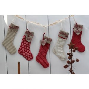 Christmas Club Mini Stocking Bunting - Hugs N Kisses -  Pattern