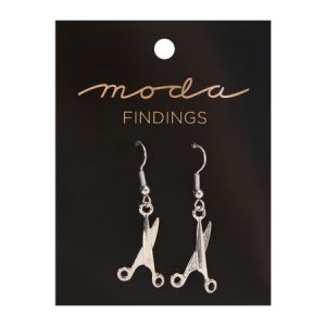 Moda Jewellery Earrings Scissors Silver - Moda Findings