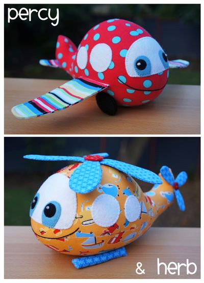 Percy & Herb- by Melly and Me -Airplane/Helicopter Softy Pattern