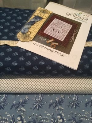 My Stitching Things KIT- Blue - Gail Pan Designs - Stitchery Kit