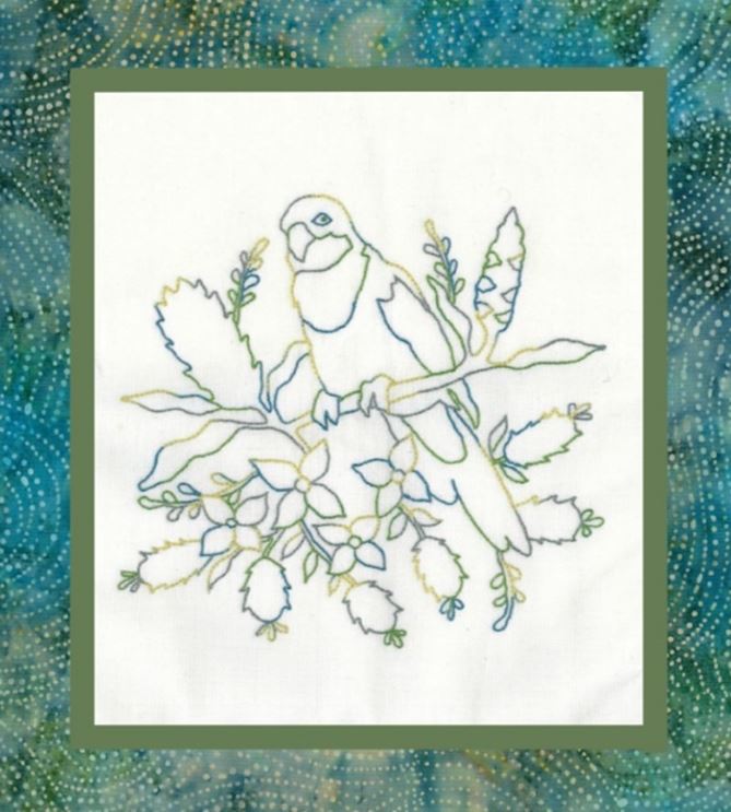 Australian Birds - Stitchery Rosella's #2  pattern by Batik Australia