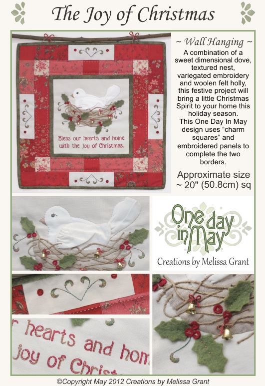 The Joy of Christmas - by One Day In May -Wall Hanging  Pattern