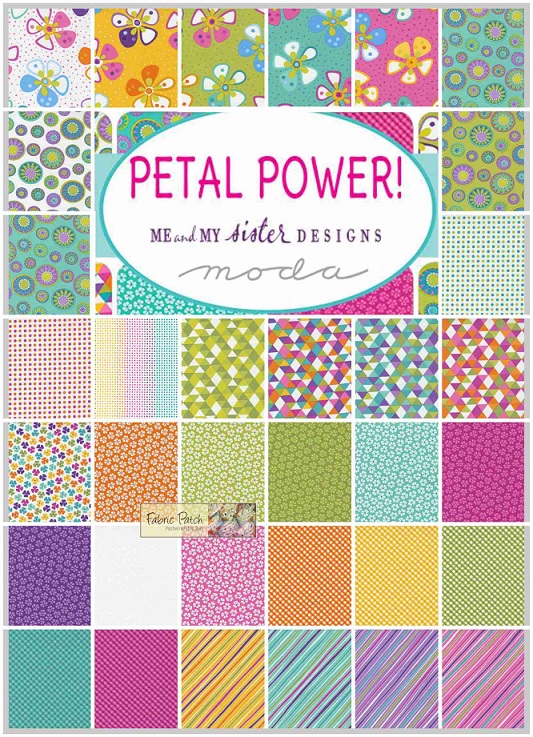 Petal Power Mini Charms - Patchwork Fabric by Me & My Sister for moda fabric