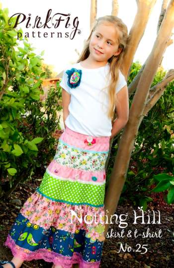 Notting Hill Skirt & T-Shirt - by Pink Fig - Clothing Pattern.