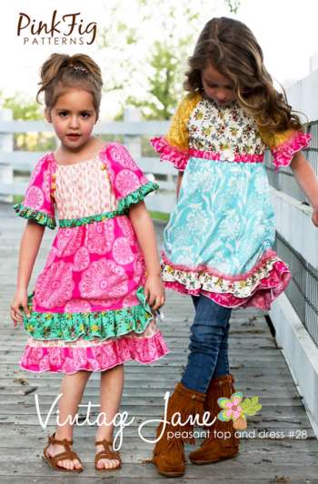 Vintage Jane For Girls - by Pink Fig - Clothing Pattern.