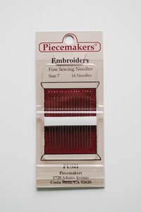 Piecemaker No 7 Embroidery Needles 1 Pack - Fine Sewing Needles
