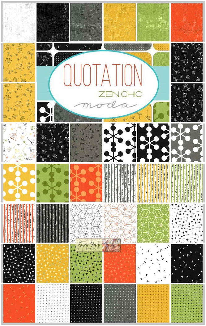 Quotation Mini Charm Square by Chloe's Closet for Moda Fabrics. Applique, patchwork and quilting fabrics.