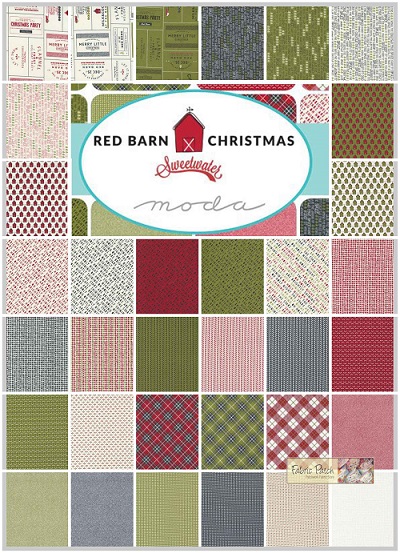 Red Barn Christmas jelly roll by Sweetwater for moda fabrics - Patchwork Quilting Fabric