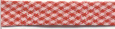 Bias Binding Gingham 008055 - RED - Polycotton 12mm