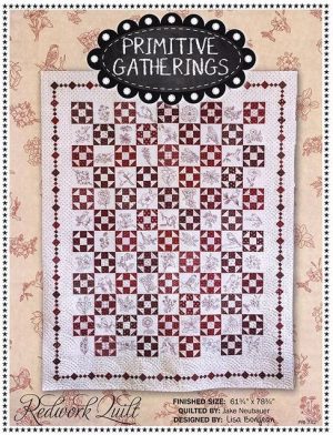 Redwork Quilt - Primitive Gatherings- Patchwork Quilt Patterns