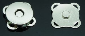 Sew in Reusable Magnetic Clip 1.4cm Silver - for Bag Making