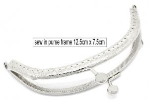 Purse Frame 12.5 cm Silver Sew-in - Purse Hardware - Bag Making