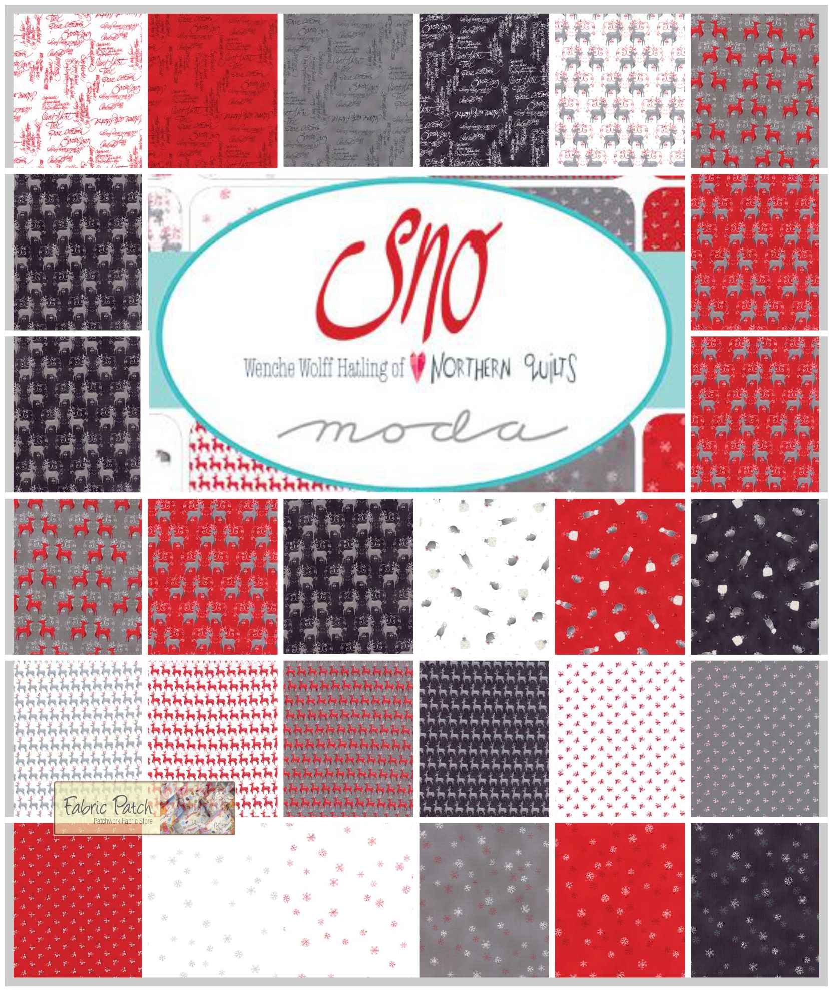 Sno Charm Square  Applique, patchwork and quilting fabrics by Zen Chic for Moda Fabrics. 