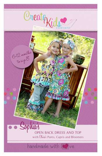 Sophia's Open Back Dress & Top - Create Kids  - Clothing Pattern