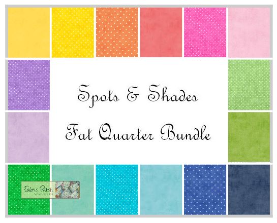 Spots & Shades Fat Quarter Bundle.  Applique, patchwork and quilting fabrics.