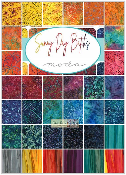 Sunny Day Batiks Layer Cake by Moda Fabrics - patchwork and Quilting Fabric precuts