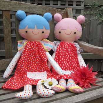 Peaches  by Fiona Tully for Two Brown Birds - Soft toy doll pattern