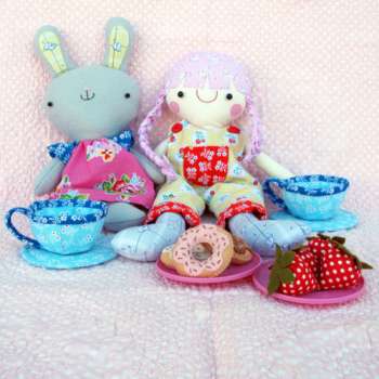 Tea for Two  by Fiona Tully for Two Brown Birds - Soft toy doll pattern