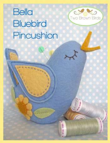 Bella Bluebird Pincushion -  by 2 Brown Birds -  Creative Cards