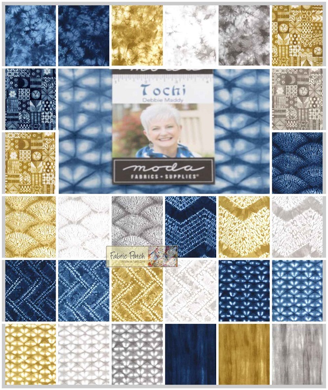 Tochi Mini Charm Square by Debbie Maddy for  Tiori Designs for Moda Fabrics.   Applique, patchwork and quilting fabrics. 