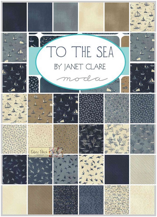 To The Sea Fat Quarter Bundle - Moda Patchwork  Fabric by Janet Clare