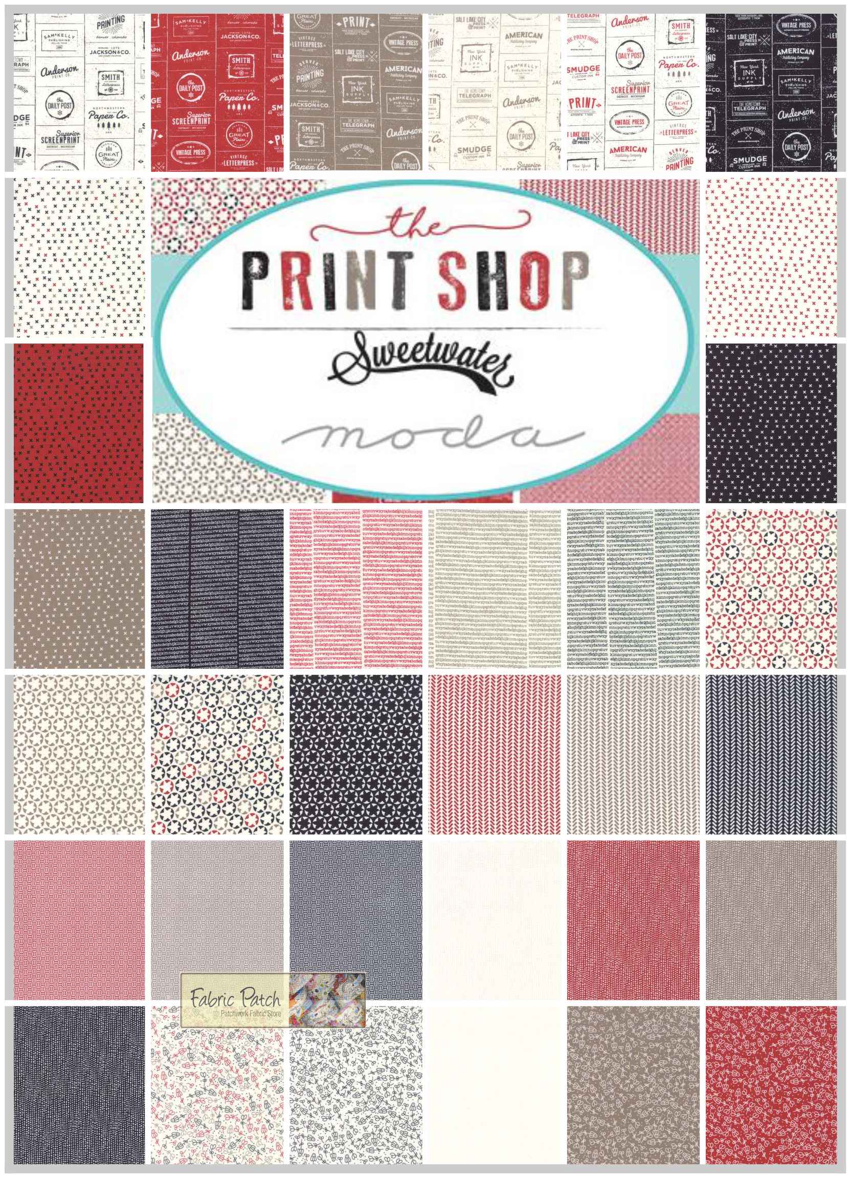 The Print Shop jelly roll by Sweetwater for moda fabrics - Patchwork Quilting Fabric