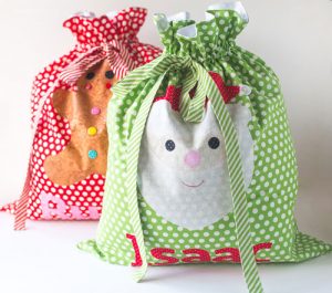 Santa Sacks - Tied with a Ribbon - Patchwork Quilting Pattern
