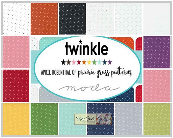 Twinkle Fat Quarter Bundle by April Rosenthal of Prairie Grass Patterns for Moda Fabrics.   Applique, patchwork and quilting fabrics.