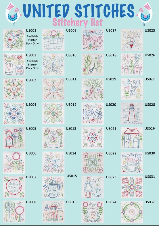United Stitches Complete Set  -  by Rosalie Quinlan