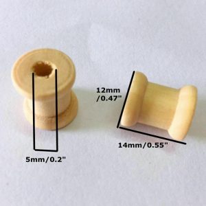 Wooden Mini Spools 14mm x 12mm -  Notions & Supplies