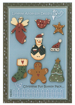 Christmas Fun Handpainted Button Pack- by Lynette Anderson