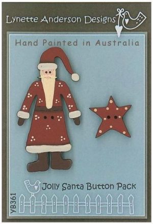 Jolly Santa Handpainted Button Pack - by Lynette Anderson