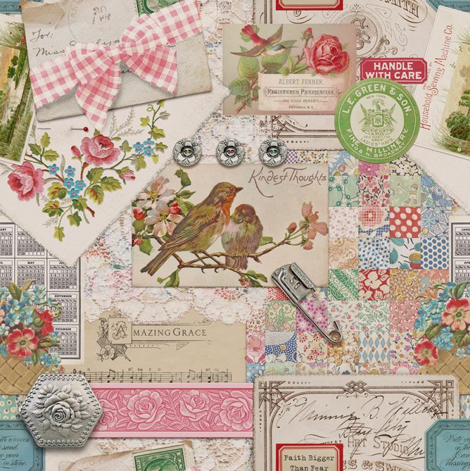 Leather & Lace & Amazing Grace Mix 7400-11 by Cathe Holden for Moda Fabrics Applique, patchwork and quilting fabric