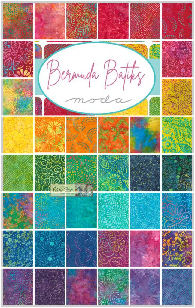 Bermuda Batiks Fat Quarter Bundle patchwork and quilting fabrics by Moda Fabrics